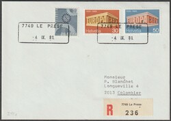 GR 7749 Le Prese 4.9.81 Aushilfsstempel auf Einschreibe-Brief nach ...