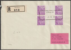 BE Prêles 3.5.1939 Aushilfsstempel auf R-Brief nach Lausanne ...