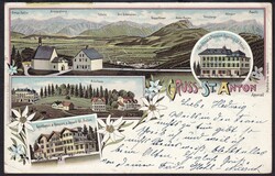 AR St. Anton 1900 Litho mit 4 Bildern  Automatically generated ...
