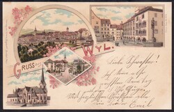 SG Wyl 1899 Litho mit 4 Veduten, C.K.Z. #513  Automatically generated ...