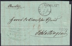 TG Schlatt 1875 + 1878, Langstempel auf 2 amtlichen Faltbriefen mit ...