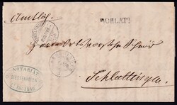 TG Schlatt 1875 + 1878, Langstempel auf 2 amtlichen Faltbriefen mit ...