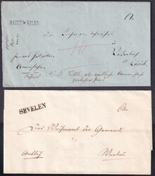 TG Lot mit 4 Vorphilabriefen aus 1848 - 1861 von Hüttweilen, ...