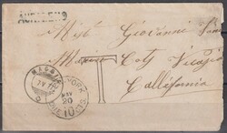 Stabstempel Aurigeno, Maggia 7.5.77 nach Kalifornien, Taxstempel New ...