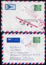 FP ab 1960 Sammlung im BO mit 130 Flugpostbriefen in alle Welt  ...