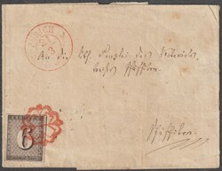 Zürich 6 auf Brief 21.3.1845, SBK 2S Type III, 83. Marke auf ...