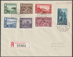 Campione 2 Satzbriefe mit 1 - 5B (Ersttag) und 6 - 12, dazu ...