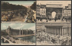 Frankreich um 1909 Lot mit 8 Ansichtskarten mit Kutschen und ...