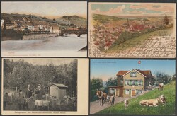 CH 2 Alben mit 114 kleinformatigen Ansichtskarten, meist zwischen ...