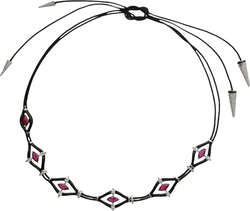 Collier von Nikos Koulis in Weissgold 18K mit Email-Verzierungen, 6 ...