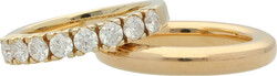 Brillant-Ring Modernes Duo, 2-teiliger Ring in Roségold/Gelbgold 18K ...