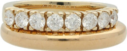 Brillant-Ring Modernes Duo, 2-teiliger Ring in Roségold/Gelbgold 18K ...