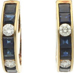 Saphir-Brillant-Set Dekoratives Schmuckset in Gelbgold 18K bestehend ...