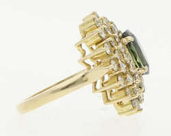 Saphir-Brillant-Ring Strahlender Cocktail-Ring in Gelbgold 18K mit ...