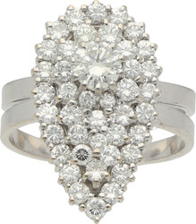 Brillant-Ring Edles Schmuckstück in Weissgold 18K (rhodiniert) an ...