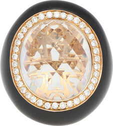 Morganit-Diamant-Ring Cocktail-Ring, signiert Bucherer, in Gelbgold ...