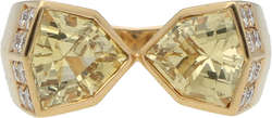 Saphir-Brillant-Ring Neuwertiges Schmuckstück in Gelbgold 18K, als ...