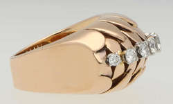 Brillant-Ring Extravaganter Ring, signiert Gübelin, in Gelbgold 18K ...