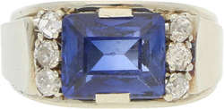 Saphir-Diamant-Ring Prachtvolles Schmuckstück in Weissgold 18K, im ...