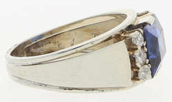 Saphir-Diamant-Ring Prachtvolles Schmuckstück in Weissgold 18K, im ...