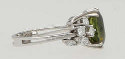 Turmalin-Diamant-Ring Apartes Design in Weissgold 18K mit einem ...