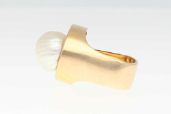 Perlen-Diamant-Ring Designer Ring, signiert Bernhard Ilg, Zürich, in ...