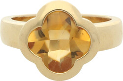 Citrin-Ring Modernes Design, signiert Augis 1830, in Gelbgold 18K mit ...