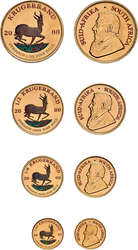 Set zu 1/10, 1/4, 1/2 und 1 Oz Gold 2000, Krügerrand Premium-Set. ...