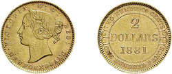 Neufundland, 2 Dollars Gold 1881, Victoria. Fb. 1, kl. Kratzer, sehr ...