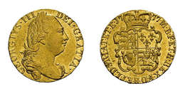 Guinea (8,35g) 1777, George III., 4th larger head. Fb. 355, Spink ...