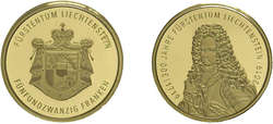 25 Franken Gold 2019, Hans Adam II., 300 Jahre Fürstentum ...