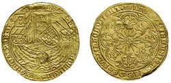 Rose Noble oder Ryal (7,54g) Edward IV., flämische Imitation des 16. ...