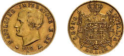40 Lire Gold 1812, Napoleon, Mailand. Fb. 5, etwas justiert, sehr ...
