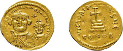 Heraclius, 610-641, Solidus (4,45g), Konstantinopel. Av: Die Büsten ...