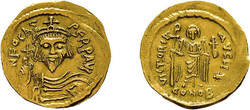 Phocas, 602-610, Solidus (4,39g), Konstantinopel. Av: Brustbild mit ...