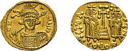 Constantinus IV. Pogonatus mit Heraclius und Tiberius, 668-685, ...