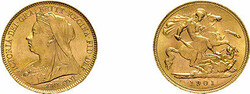 1/2 Sovereign 1901, Victoria. Fb. 397, S. 3878, kl. Kratzer, ...