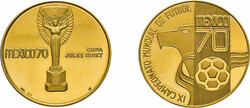 Goldmedaille (34,88g, ca. 45mm) zur Fussballweltmeisterschaft 1970. ...