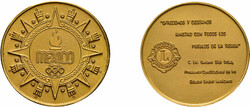 Goldmedaille (41,72g, ca. 40mm) des Lions Club International zu den ...