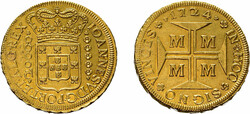 20000 Reis Gold 1724, Joao V., Minas Gerais. Fb. 33, kleine ...