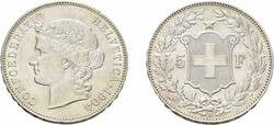 5 Franken 1904, HMZ 2-1198j, Divo 212, vorzüglich.