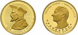 Goldmedaille zu 5 Dokaten o.J., auf Alexander Dubcek. Av: Büste ...