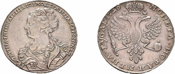Rubel 1726, Katharina I., Moskau. Dav. 1664, Graffiti, sehr schön ...