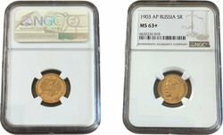 5 Rubel 1903, Nikolaus II., St. Petersburg. Fb. 180, NGC MS 63+.
