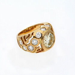 Brillant-Ring Atemberaubendes Schmuckstück in Gelbgold 18K mit einem ...