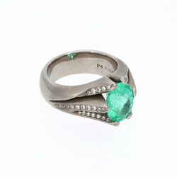 Paraiba-Turmalin-Ring Hochwertiges Schmuckstück in Palladium 950, ...