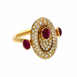 Rubin-Brillant-Ring Edler Cocktail-Ring, signiert Fritz Jucker, ...