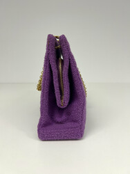 Chanel Tweed Stoff TascheExtravagente Chanel Vintagetasche aus lila ...