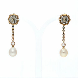 Perlen-Diamant-Ohrhänger Zauberhafte Ohrhänger in Roségold 14K und ...