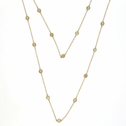 Brillant-Sautoir Elegantes Sautoir in Gelbgold 18K, an zarter ...